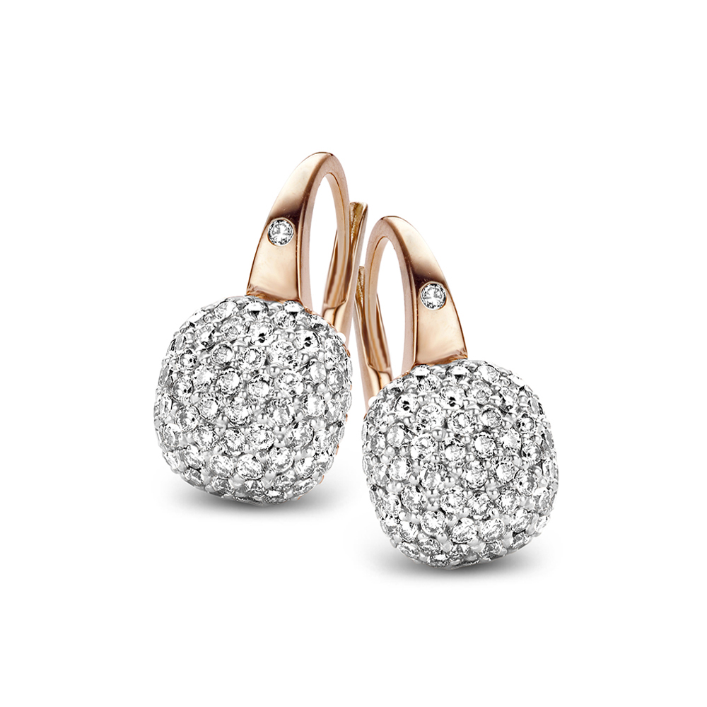 Bigli - White diamond earrings