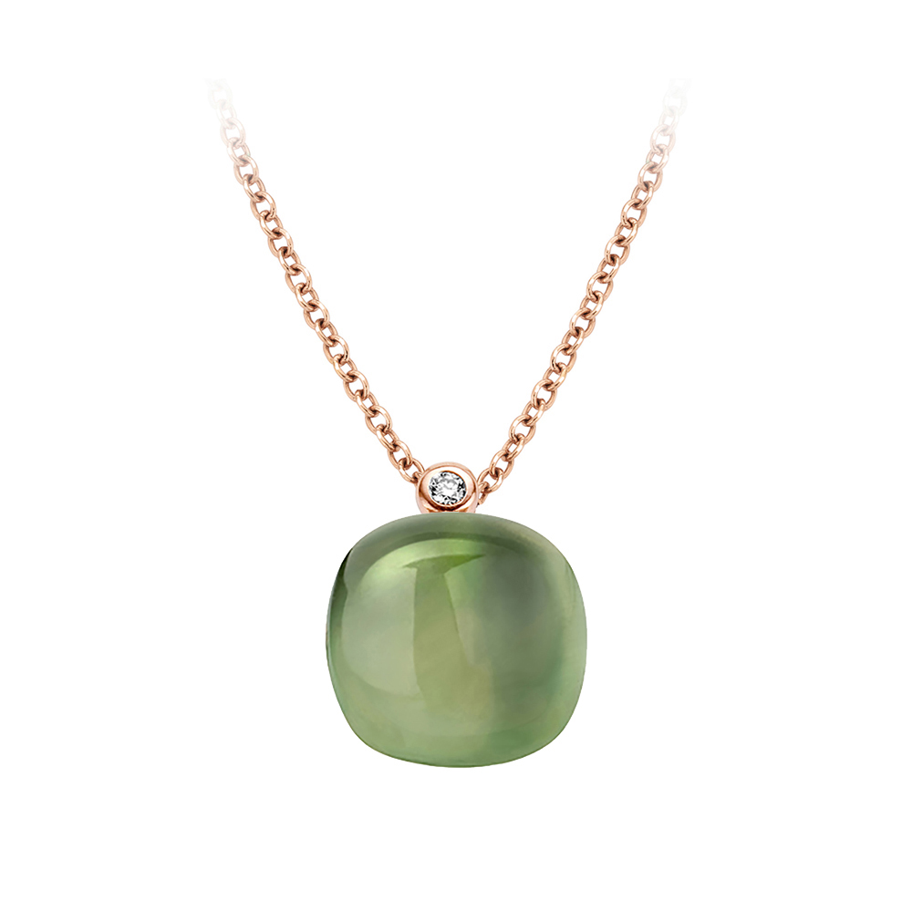 Bigli - lemon quartz with green aventurine pendant