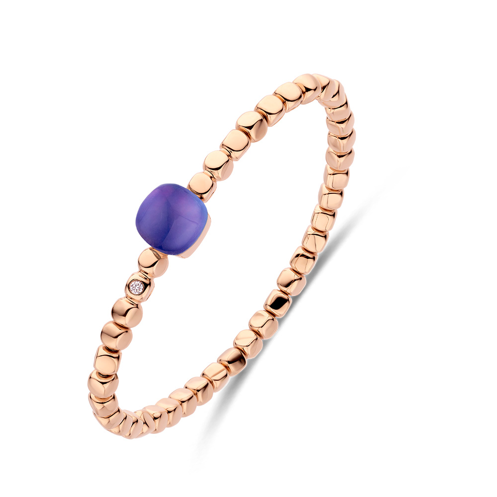 Bigli - Mini Sweety Stretch Bracelet with sapphire and Rock Crystal